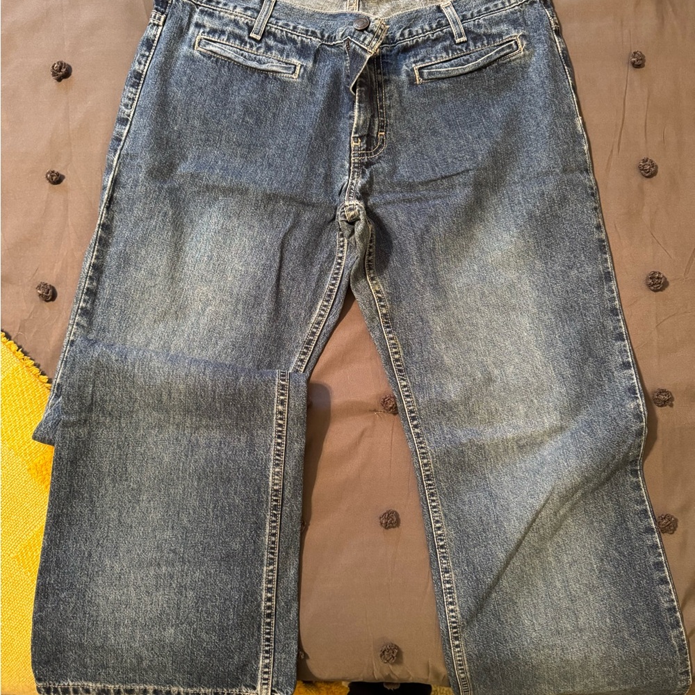 American Eagle Outfitters Blue Straight Leg Jeans Vintage Wash